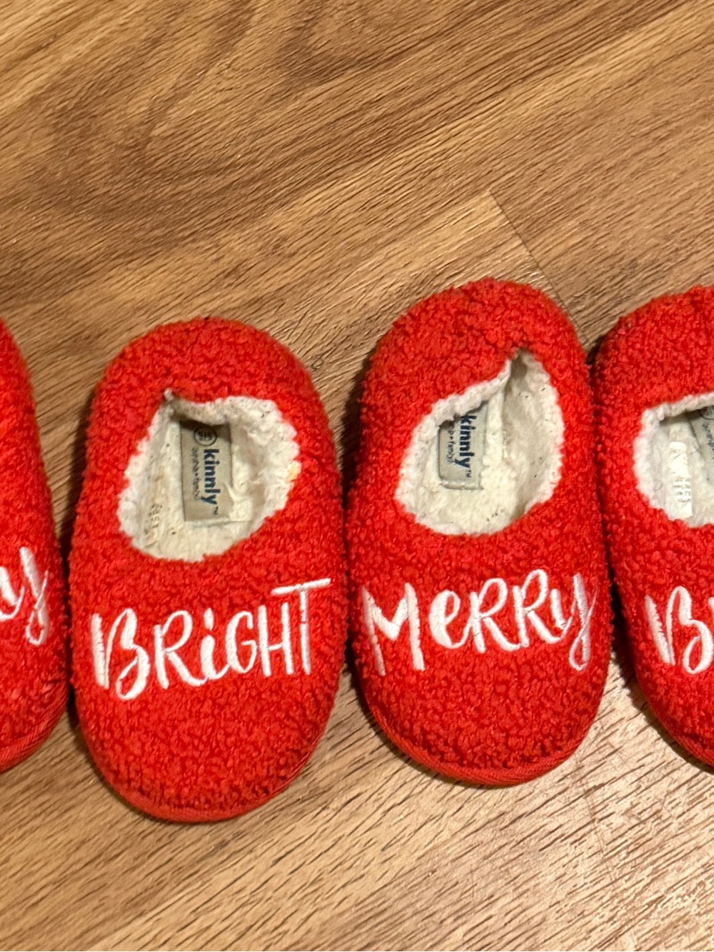Red 'Merry Bright' Holiday Slippers